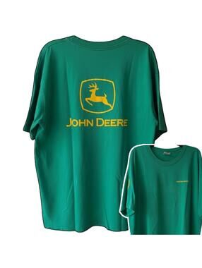 John Deere Shirt 2XL Horicon Works IAM Union logo USA Made Y2K Vintage Bayside